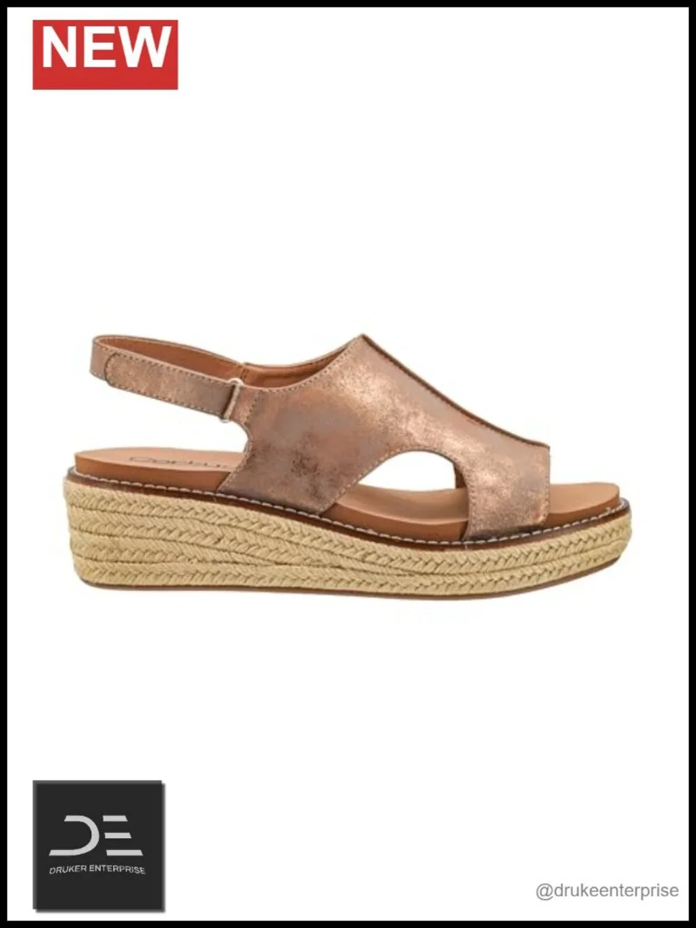 Wedge Sandals 2 Inch Heel Peep Toe Hook Loop Closure Jute Wrap Synthetic EVA